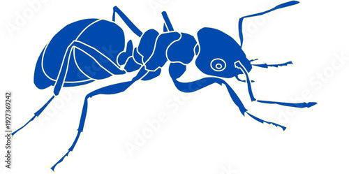 Ant silhouette vector on white background. A silhouette of an ant. ant silhouette vector for educational visuals, pest control branding, web graphics, and creative design