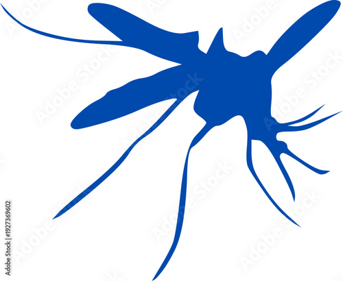 Silhouette vector of Mosquito on white background. A simple black silhouette of a mosquito on a white background