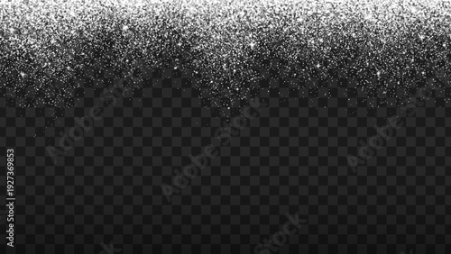 Silver shiny glitter particles vector background, falling star dust, festive holiday spray effect. Luminous confetti shines, shooting stars, fairy magic, radiant shimmer. New year glitter particles