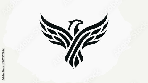 Minimalist Phoenix Logo Design, Bird Emblem for Business Branding & Marketing