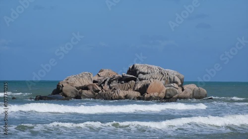 Footage of big waves in January during monsoon season