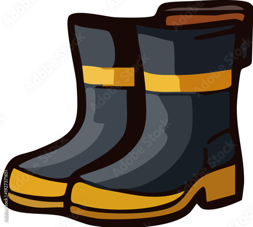 Black and Yellow Boots.