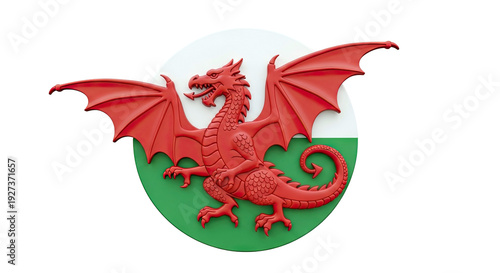Red Welsh Dragon Emblem