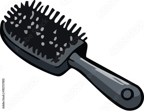 Black Hair Brush Illustration.