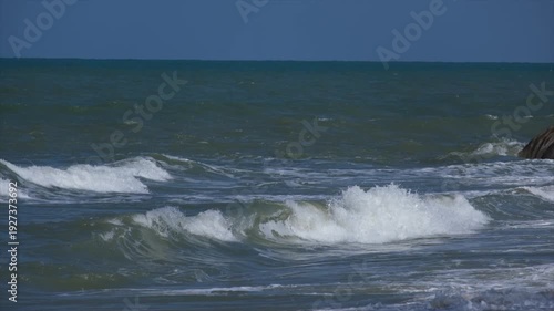 Footage of big waves in January during monsoon season