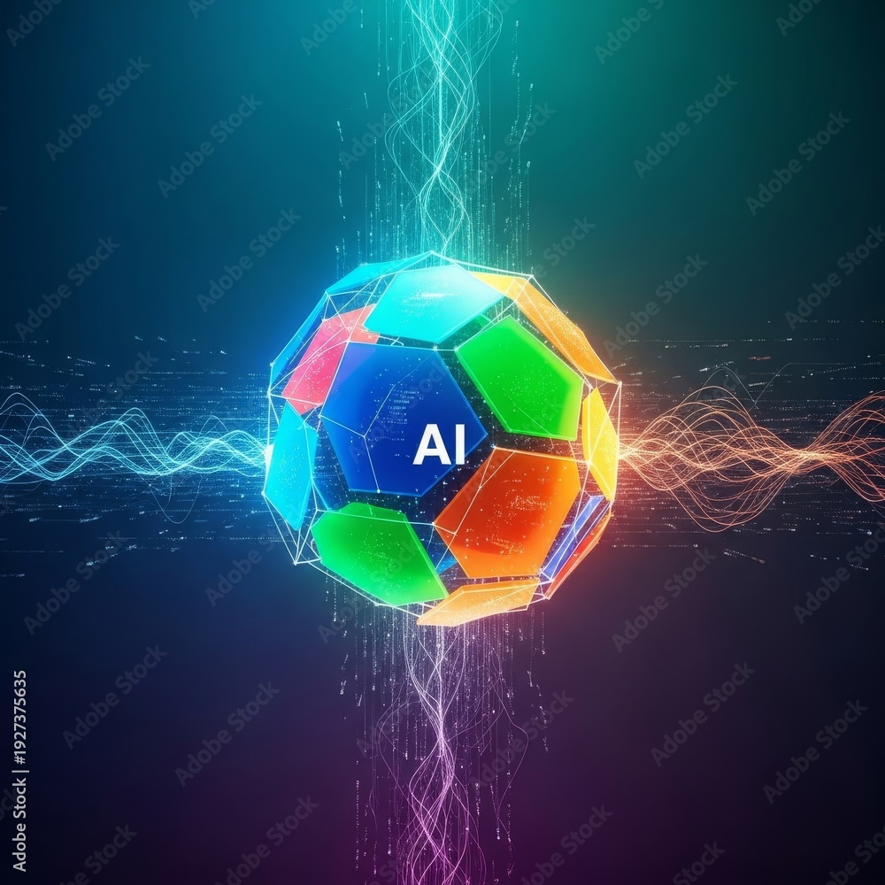 Fototapeta premium Advanced AI platform analyzing environmental data and predictive models for resilient climate adaptation strategies and future sustainability