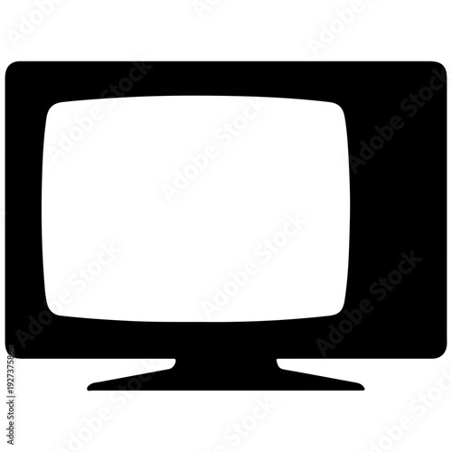 Retro Television Silhouette Icon, Vintage TV Set Graphic, Classic Broadcast Monitor