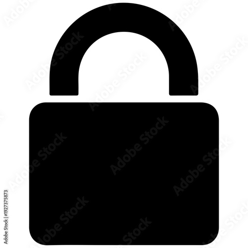 Silhouette of a padlock icon, symbolizing security, protection, and privacy