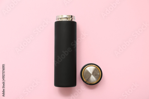 Modern black thermos on pin...