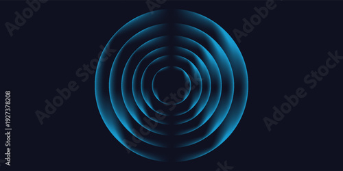 PrintSound wave. Signal concentric circle. Round light effect. Wifi range. Radio station signal. Water ripple with circle waves. A place or a painful point. Radar screen. Vector effect.