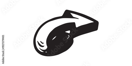 Black and white hand drawn arrow pointing right.