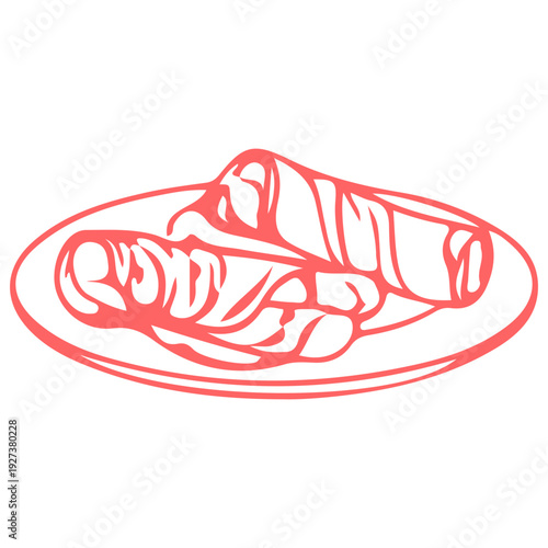 Spring Rolls Icon Outline