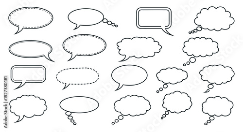 Speech Bubbles and Thought Clouds Collection: Diverse Shapes for Communication and Ideas