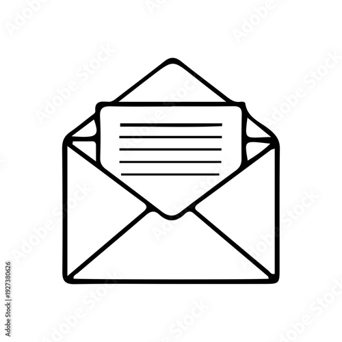 Open Envelope with Letter Icon