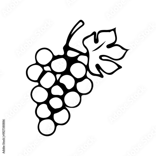 Grape cluster line art icon