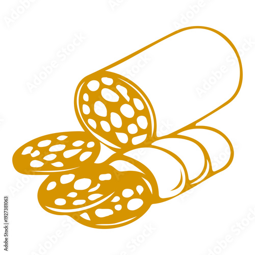 Salami Sausage Icon Outline