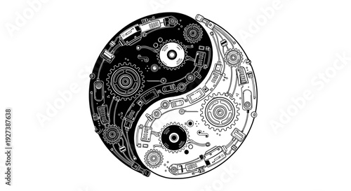 Black and White Yin Yang Symbol.