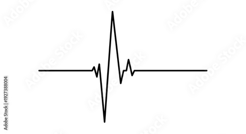 Electrocardiogram Line Simple Heartbeat Pulse.