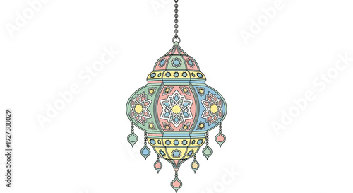 Colorful Ornate Hanging Jewel Ornament Decoration.