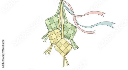 Colorful Wind Chimes Hanging Decorative Objects.