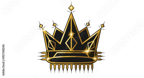 Luxury Golden Crown with Diamond Decorations.