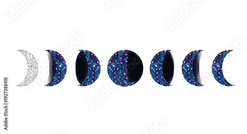 Phases of the Moon in Space.