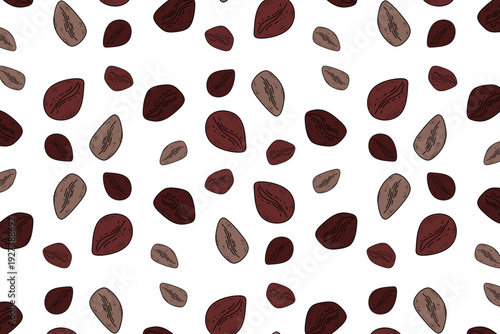 Coffee beans Seamless pattern vector