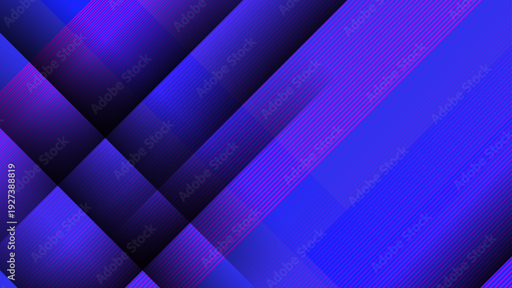 Fototapeta premium Abstract geometric design of overlapping blue and purple rectangles. Perfect for background, wallpaper, digital art, prints, textiles, and branding.