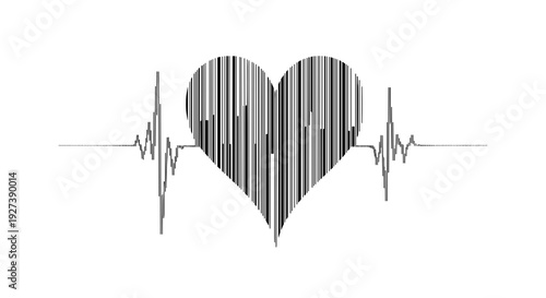 Heart Shape Formed by ECG Line.