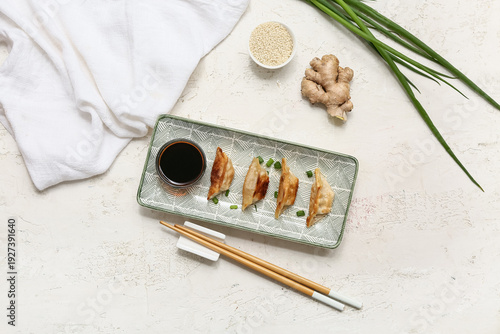 Plate of fried Japanese gyo...