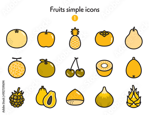 シンプルアイコン集 フルーツ1