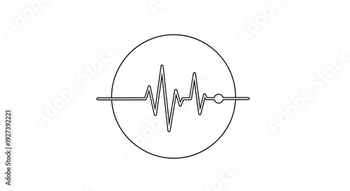 Simple Line Art Heartbeat Icon Design.
