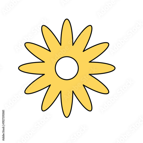 sun with flower vector