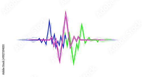 Colorful Sound Waveform Signal Graph Lines.