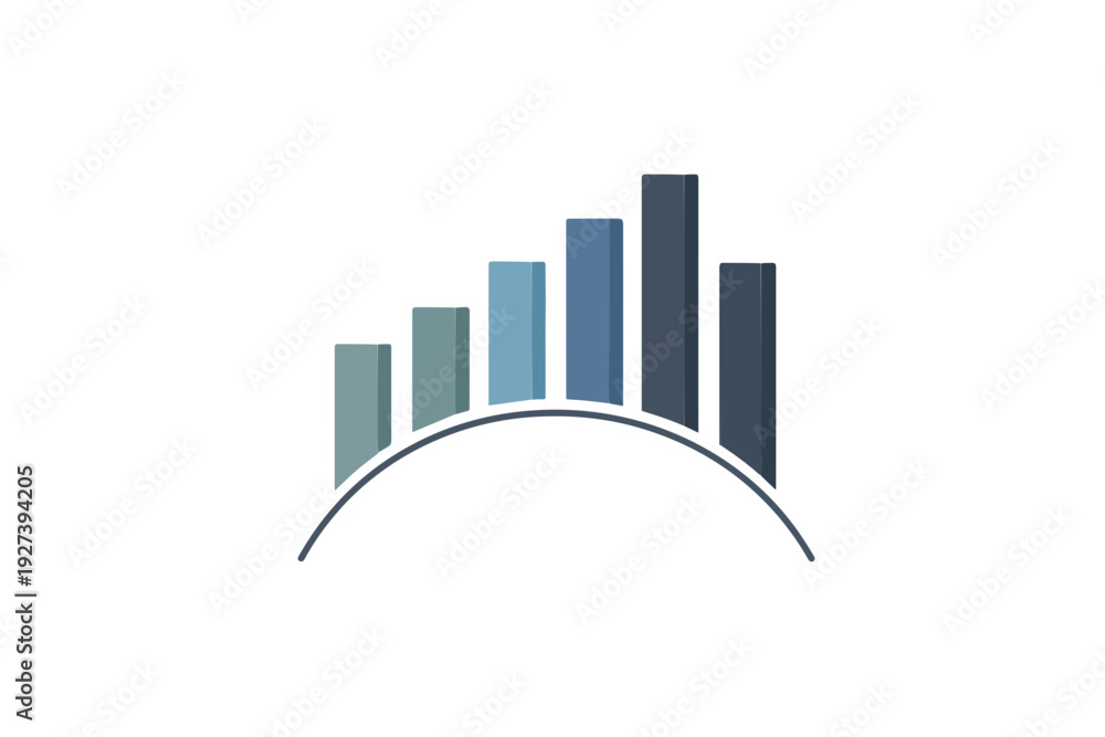Fototapeta premium Radial Bar Chart Composition – Minimal Analytics Vector