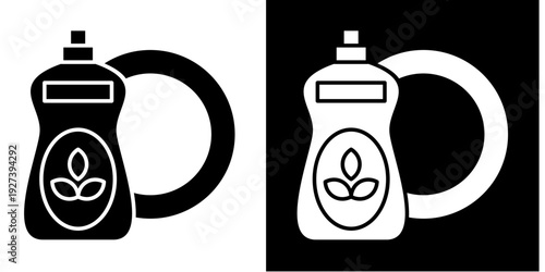 Eco Bottle Icon Set White Style Collection
