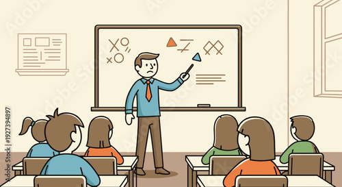 Teacher Explaining Lesson to Students in Classroom 1.