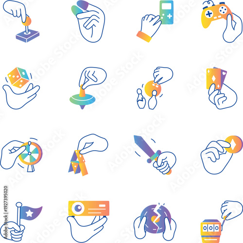 Collection of Gaming Doodle Style Icons 


