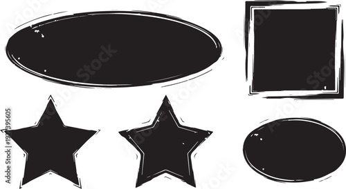 Big collection of black paint, ink brush strokes, brushes, lines, grungy. Dirty artistic design elements, boxes, frames. Vector illustration. Isolated on white background.