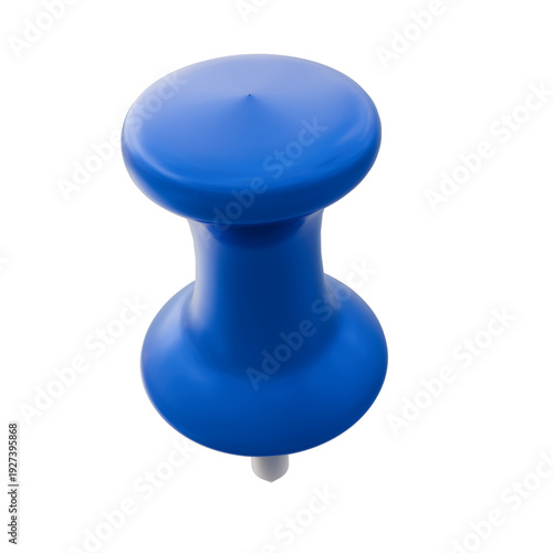 blue push pin, push pin, thumb tack, office supplies, stationery, simple, minimalist, 3d render
