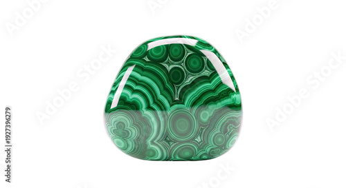 Polished Malachite Stone with Radial Patterns
