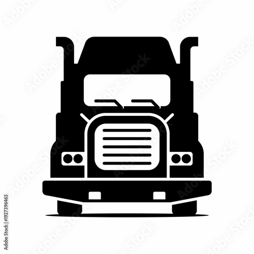 Car silhouette icon vector illustration big truck industrial company factory
