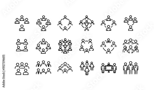 ✅ SEO Title
Community and Teamwork Line Icons Group of People Outline Vector with Editable Stroke