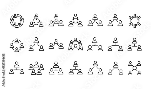 SEO Title
Social Unity and Teamwork Outline Icons Group of People Linear Vector Editable Stroke Pack