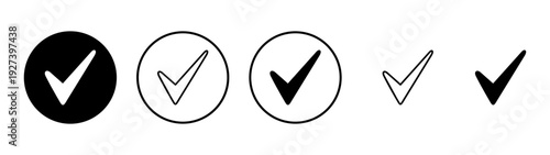 Check mark icon vector. Tick mark sign and symbol