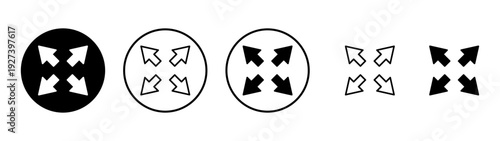 Fullscreen Icon vector. Expand to full screen sign and symbol. Arrows symbol