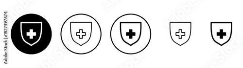 Health insurance icon vector. Insurance health document sign and symbol