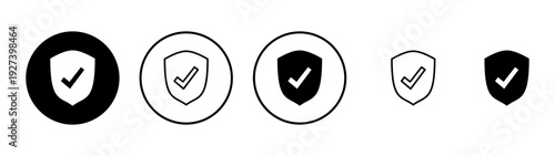 Shield check mark icon vector. Protection approve sign. Insurance icon