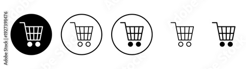 Shopping icon vector. Shopping cart sign and symbol. Trolley icon