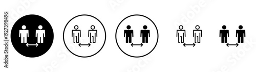 Social distance icon vector. social distancing sign and symbol. self quarantine sign